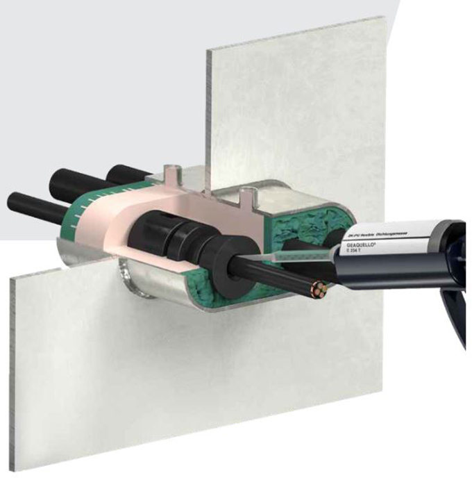 一種艦船和海上項目專用的多重管線貫穿密封防火系統GEAQUELLO? E950